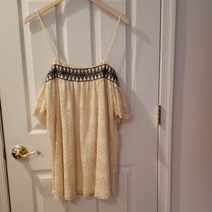 NWT! Cream Lace Top
